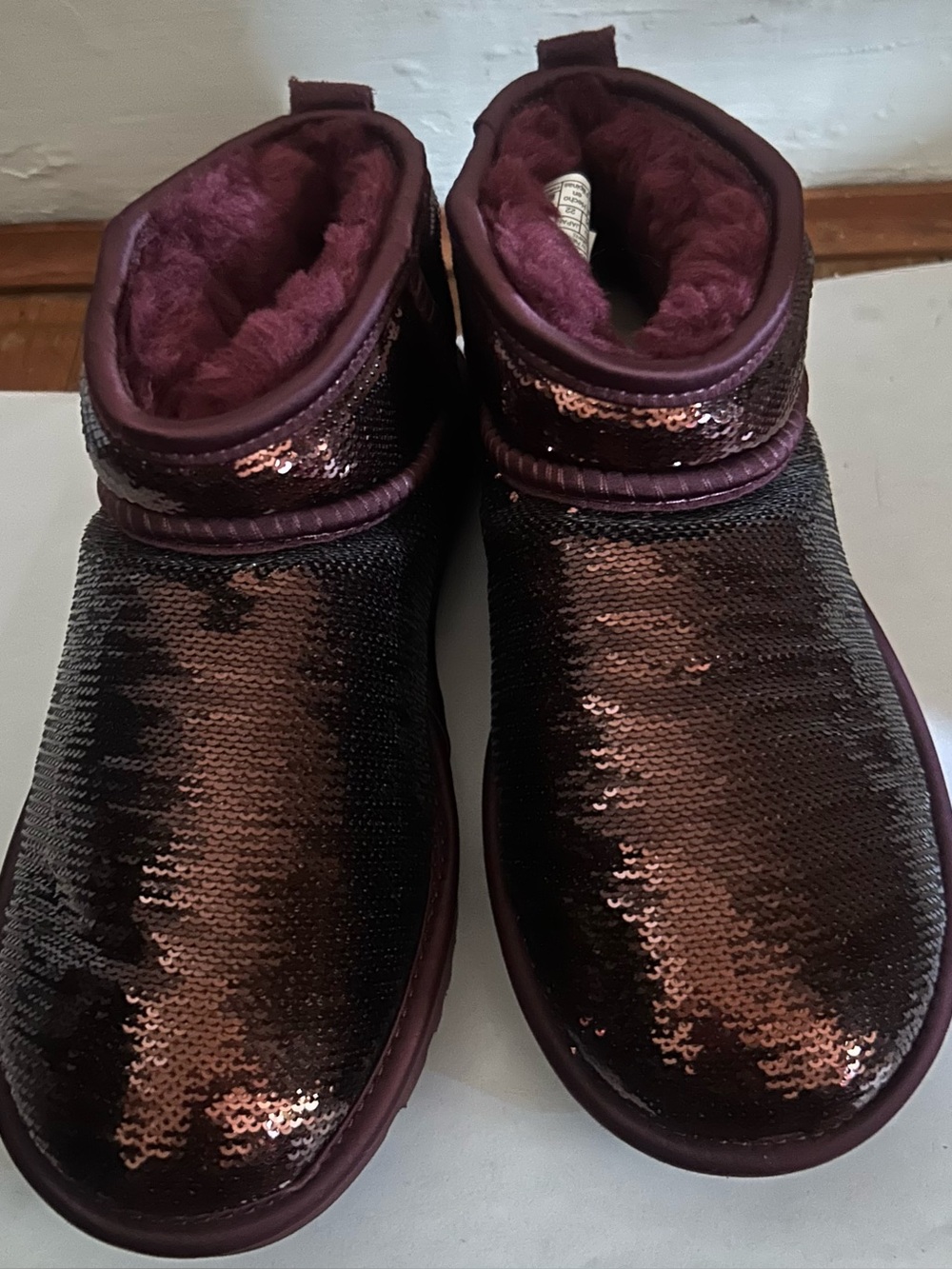 UGG Women's Sequin Ankle Booties in Plum
